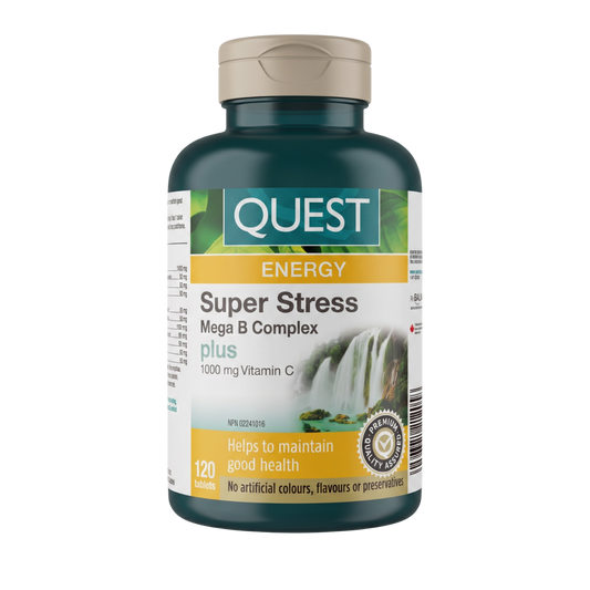 Quest Super Stress Mega B Complex Plus Vitamin C 120 Tablets