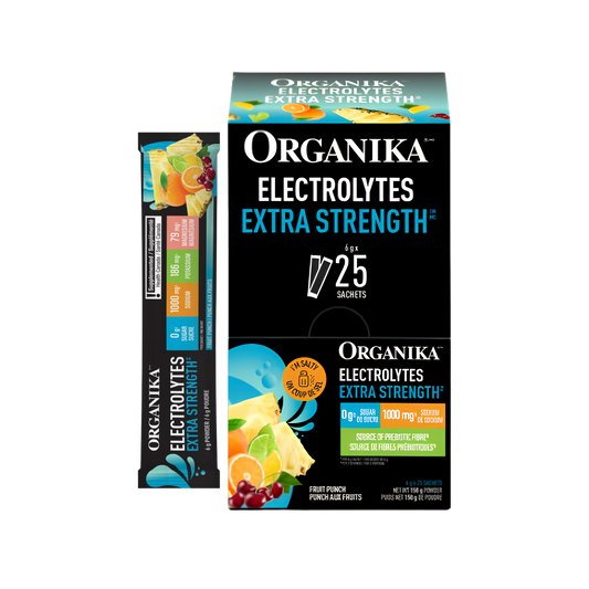 Organika Electrolytes Extra Strength Fruit Punch Packet Box