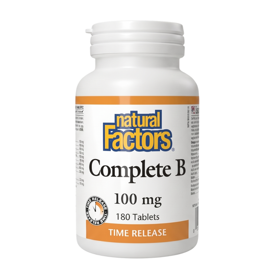 Natural Factors Complete B 100 mg Time Release 180 Tablets