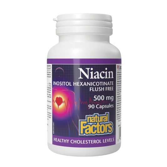 Natural Factors Niacin Inositol Flush-Free 500mg 90 Capsules
