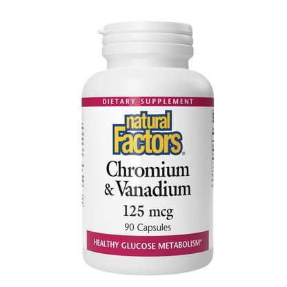 Natural Factors Chromium & Vanadium 125mcg 90 Capsules