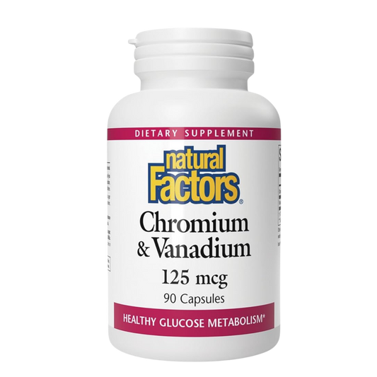 Natural Factors Chromium & Vanadium 125mcg 90 Capsules