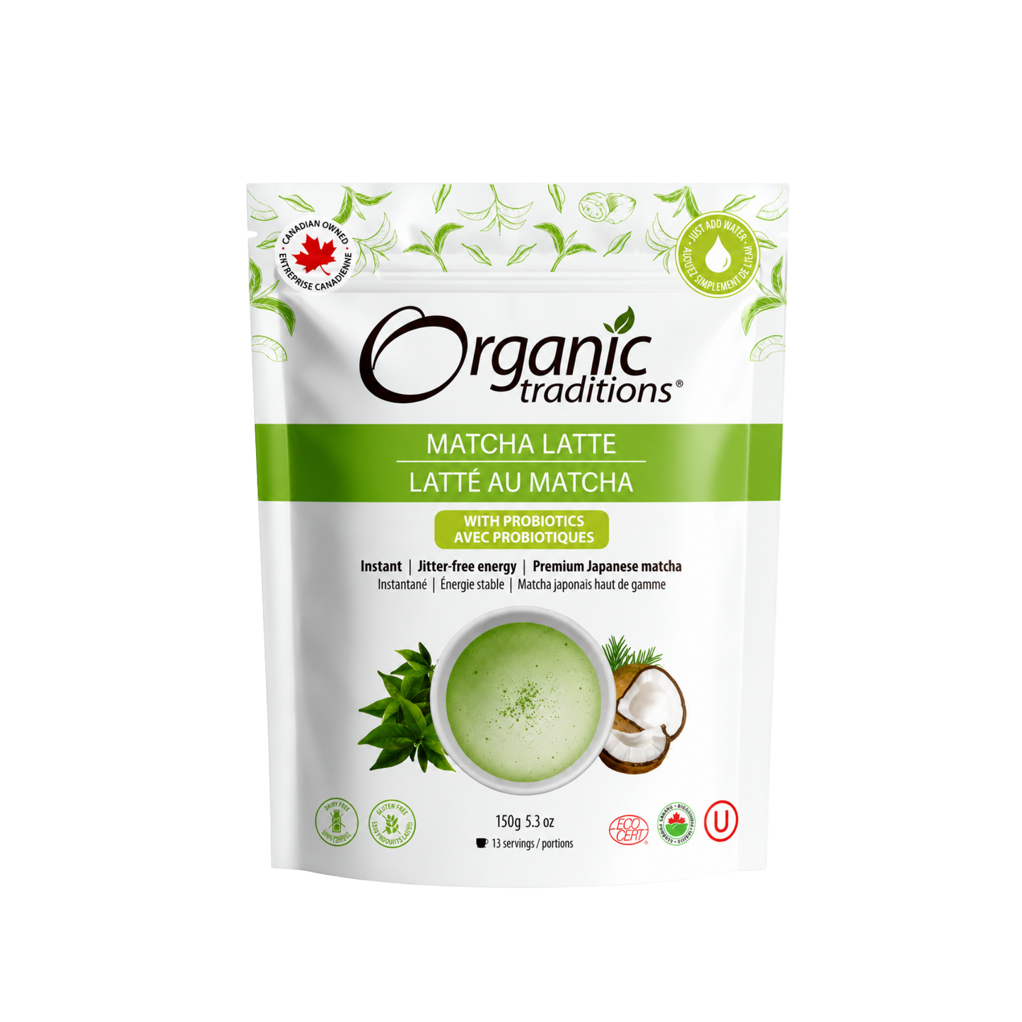 Organic Traditions Matcha Latte with Probiotics 150 g