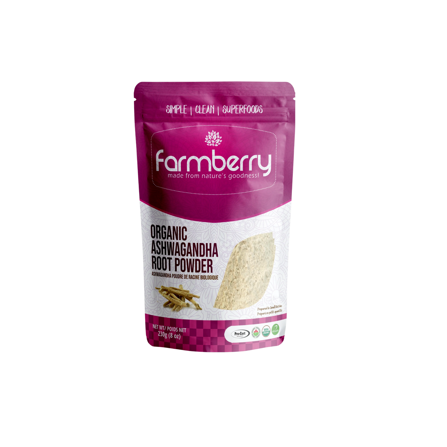 Farmberry Organic Ashwagandha Root Powder 230 g