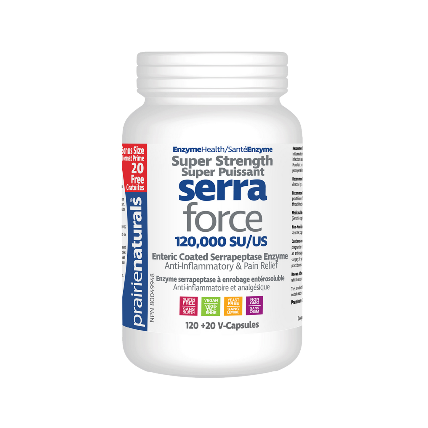 Prairie Naturals SerraForce Super Strength 140 Capsules