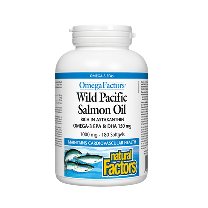 Natural Factors Wild Pacific Salmon Oil 1000 mg 180 Softgels