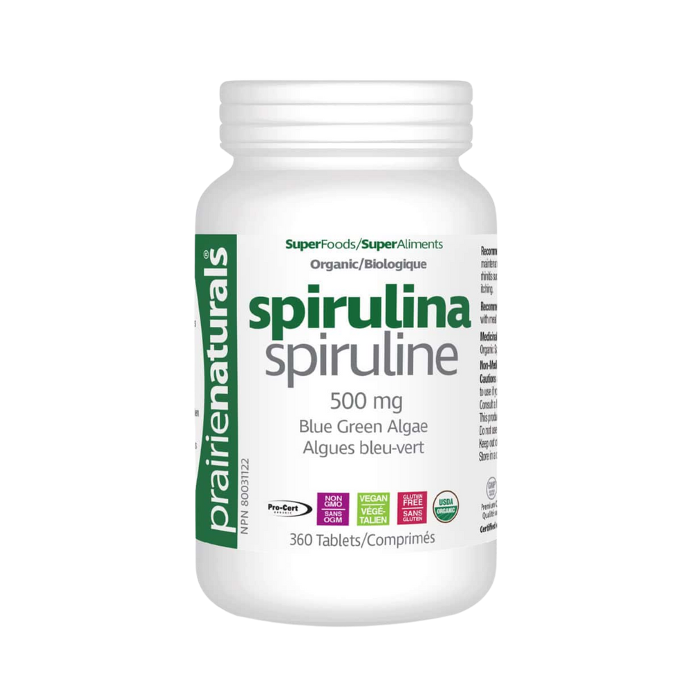 Prairie Naturals Spirulina 500 mg 360 Tablets