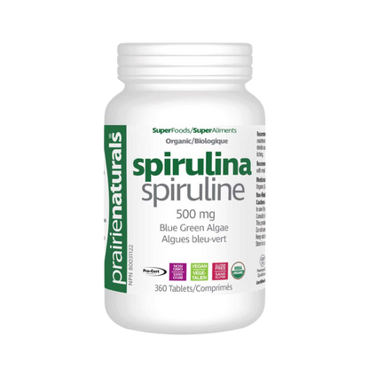 Prairie Naturals Spirulina 500 mg 360 Tablets