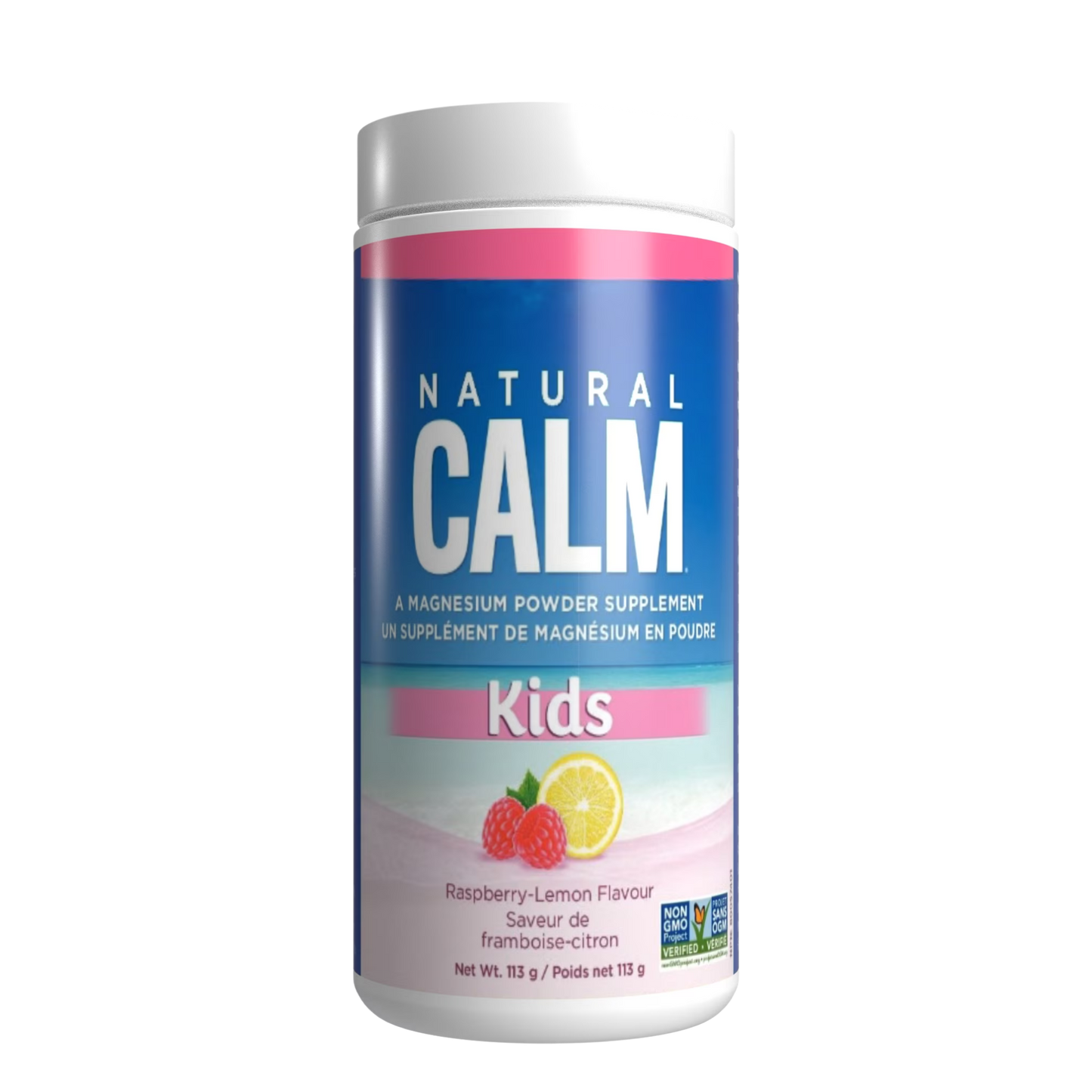 Natural Calm Kids Magnesium Powder Raspberry Lemon 113 g