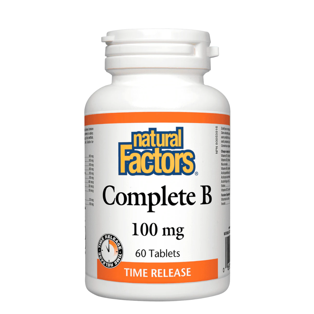 Natural Factors Complete B 100 mg 90 Tablets Time Release