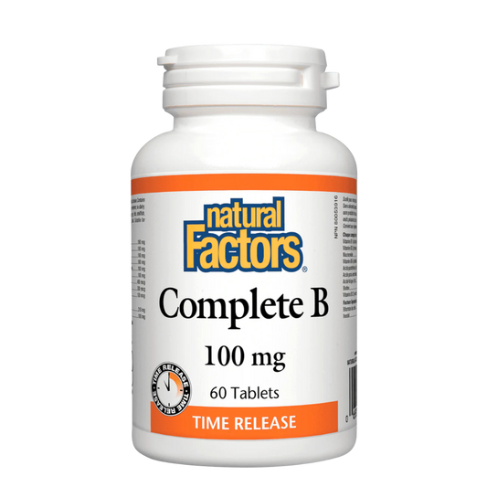 Natural Factors Complete B 100 mg 90 Tablets Time Release