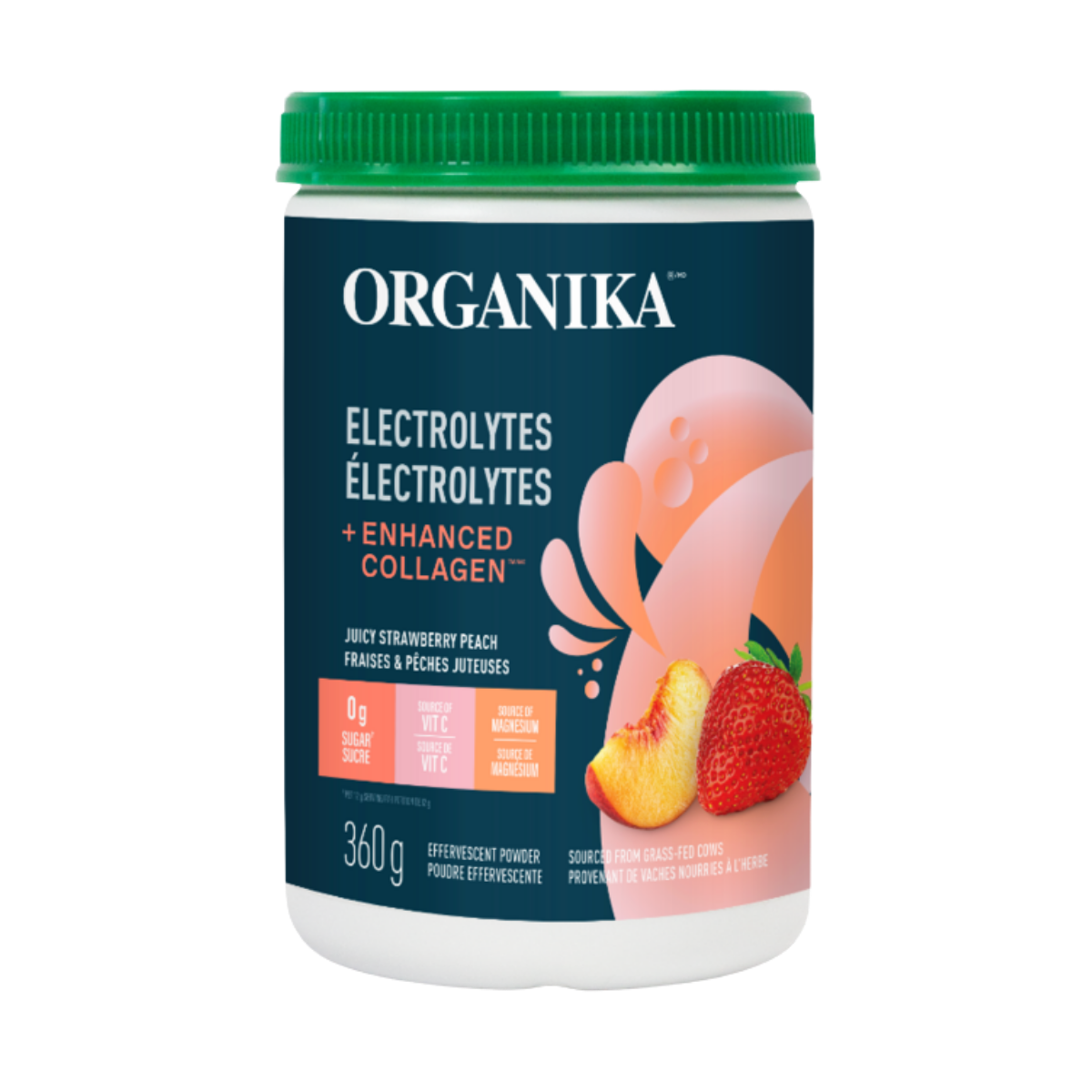 Organika Electrolytes Plus Enhanced Collagen Juicy Strawberry Peach