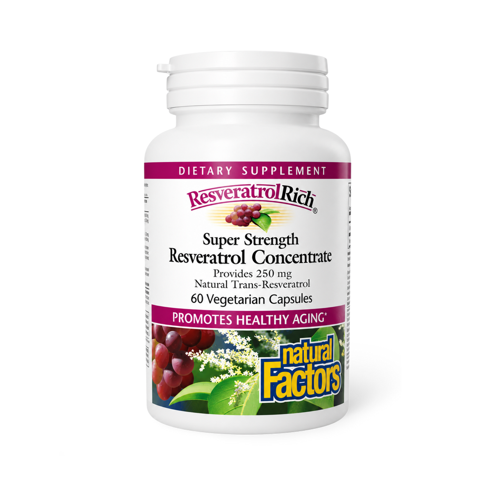 Natural Factors Super Strength Resveratrol Concentrate 500 mg 60 Capsules