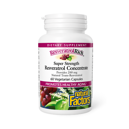Natural Factors Super Strength Resveratrol Concentrate 500 mg 60 Capsules