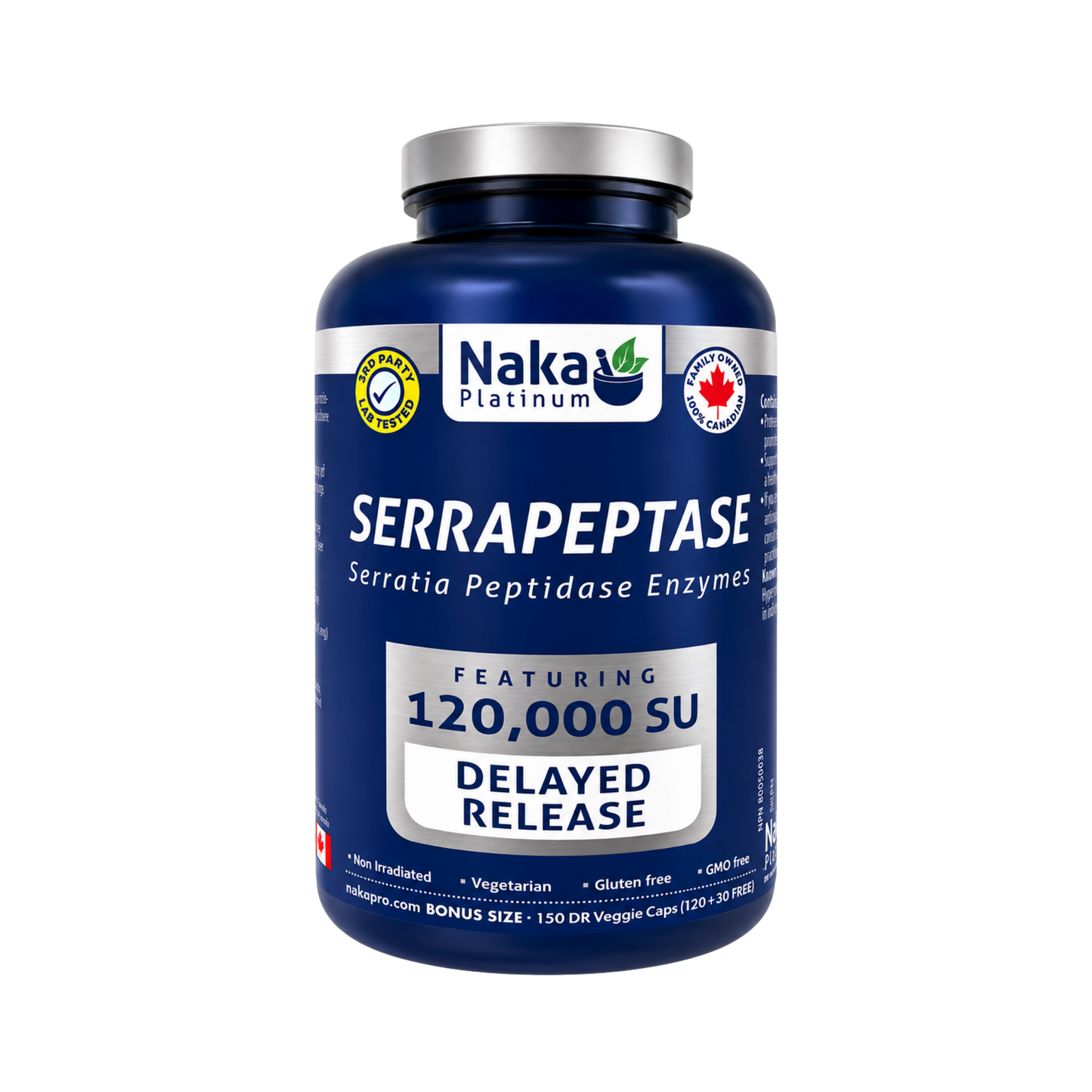 Naka Platinum Serrapeptase 150 Capsules
