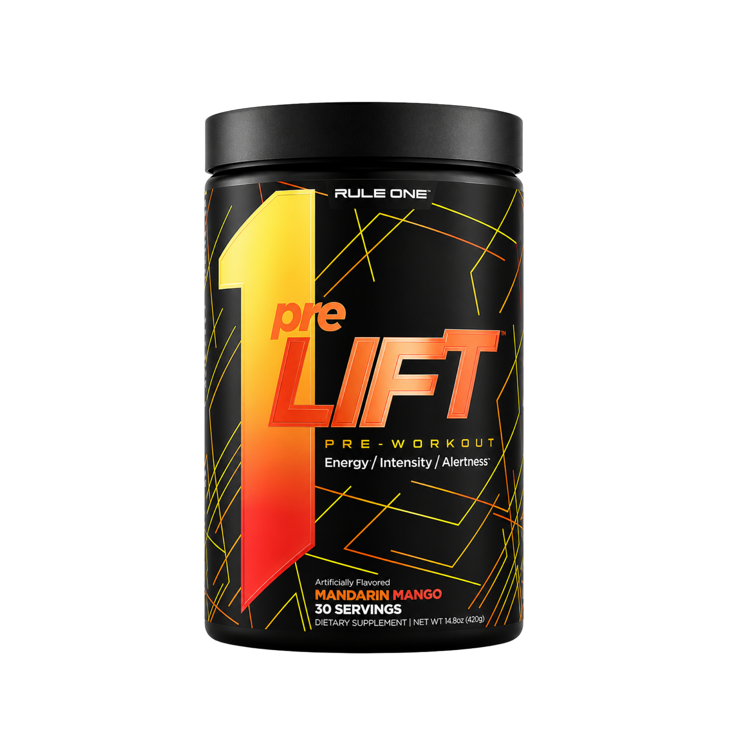 Rule One Pre-Lift Pre-Workout Mandarin Mango 30 Servings
