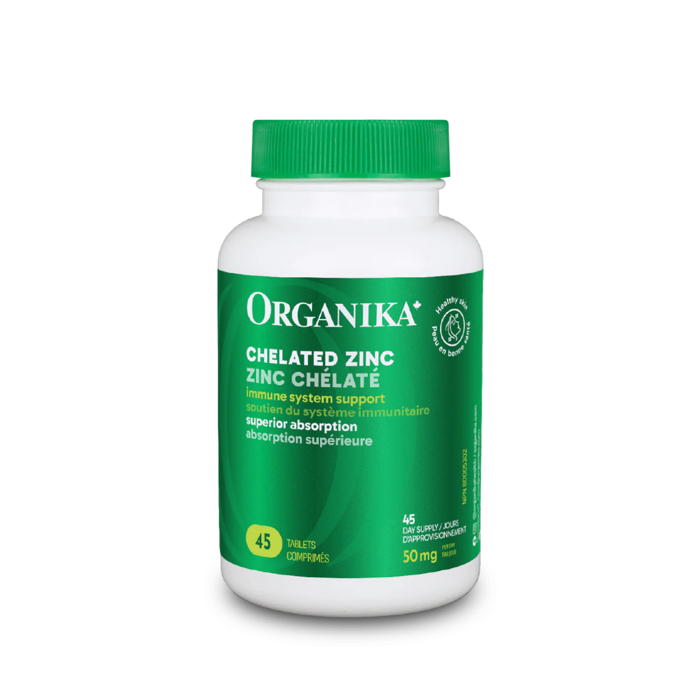 Organika Chelated Zinc 50 mg 45 Tablets