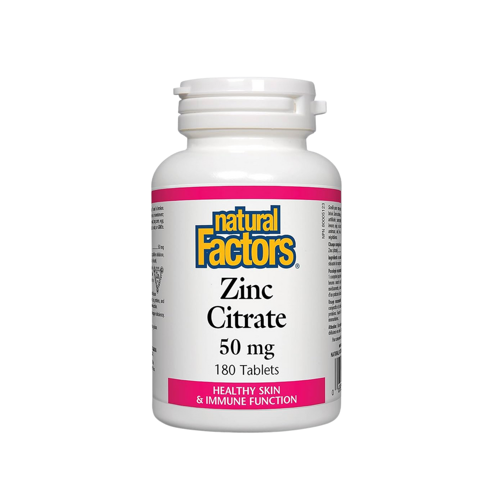 Natural Factors Zinc Citrate 50 mg 180 Tablets