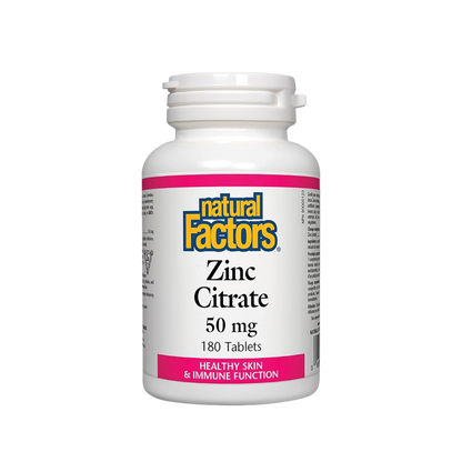 Natural Factors Zinc Citrate 50 mg 180 Tablets