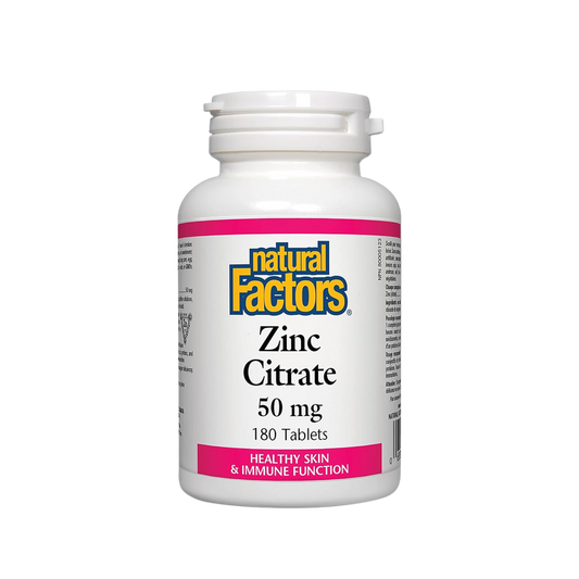 Natural Factors Zinc Citrate 50 mg 180 Tablets