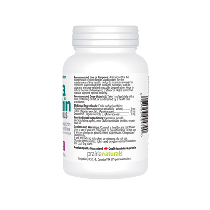 Prairie Naturals Astaxanthin Plus 4 mg 60 Softgels