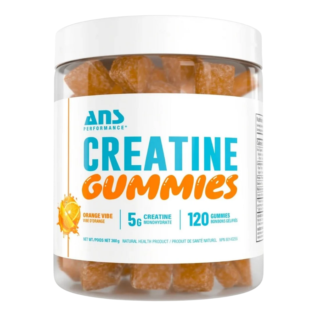 ANS Creatine Gummies Orange Vibe 120 Gummies
