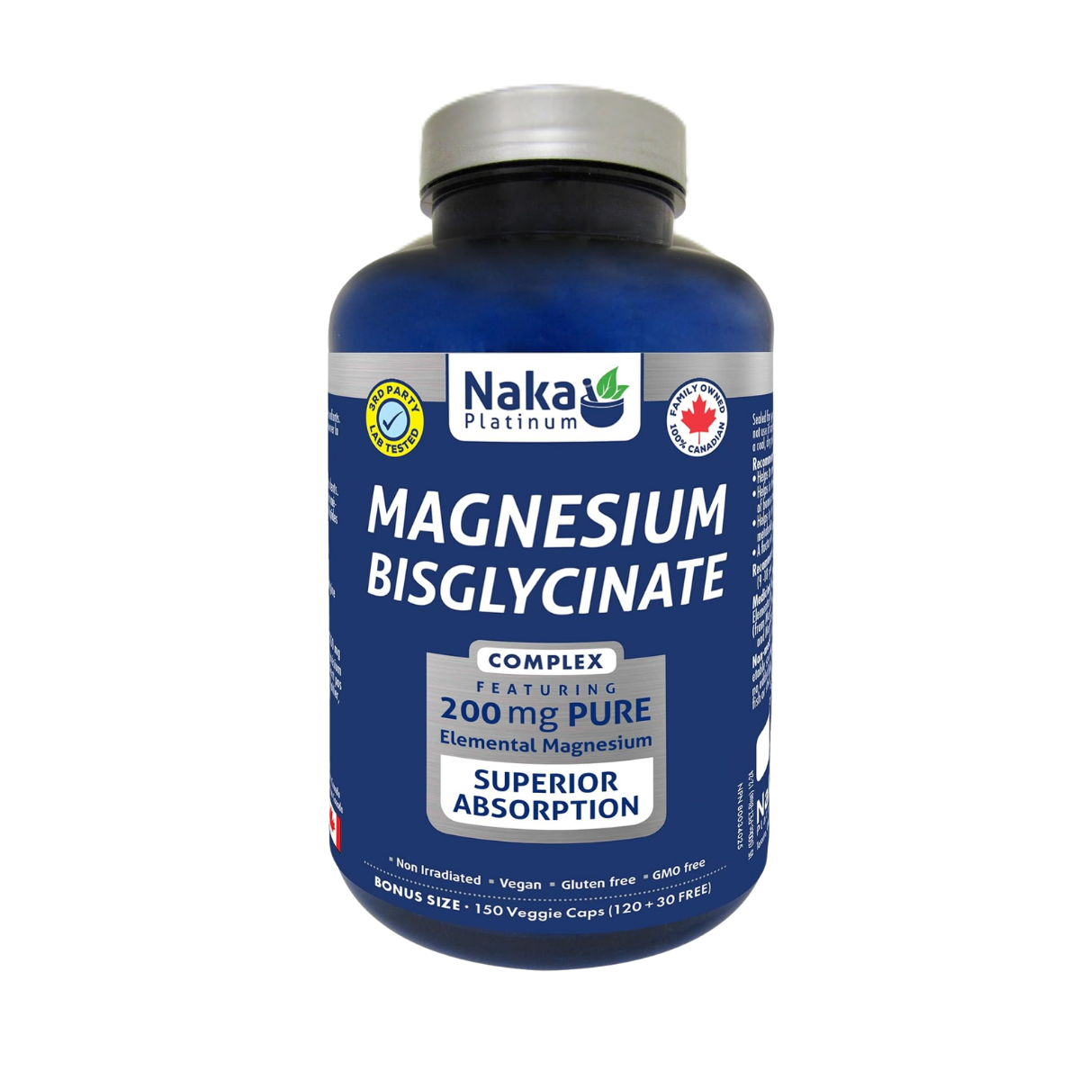 Naka Magnesium Bisglycinate 200 mg 150 Capsules