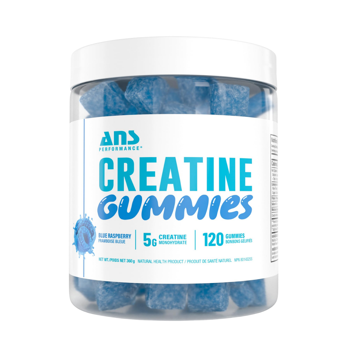 ANS Creatine Gummies 120 Gummies Blue Raspberry