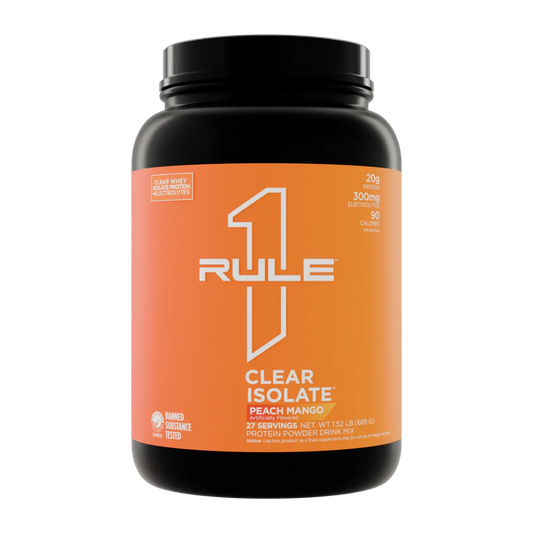 Rule One Clear Whey Isolate Peach Mango 1.52 lb 27 Servings