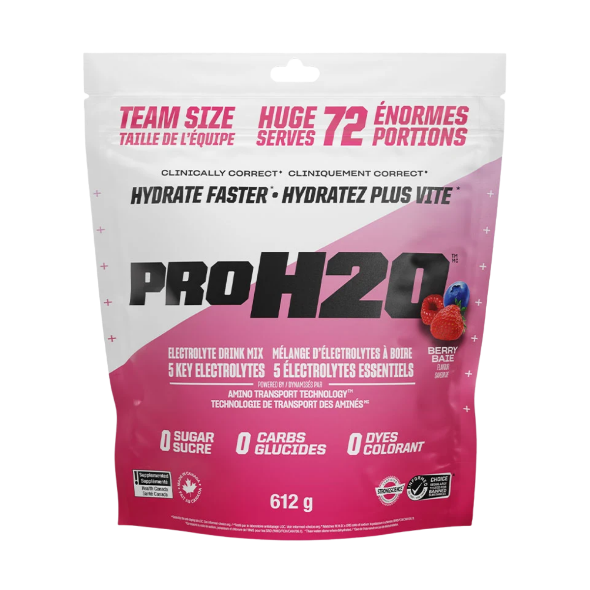 PVL Pro H2O Electrolyte Drink Mix Berry 612 g