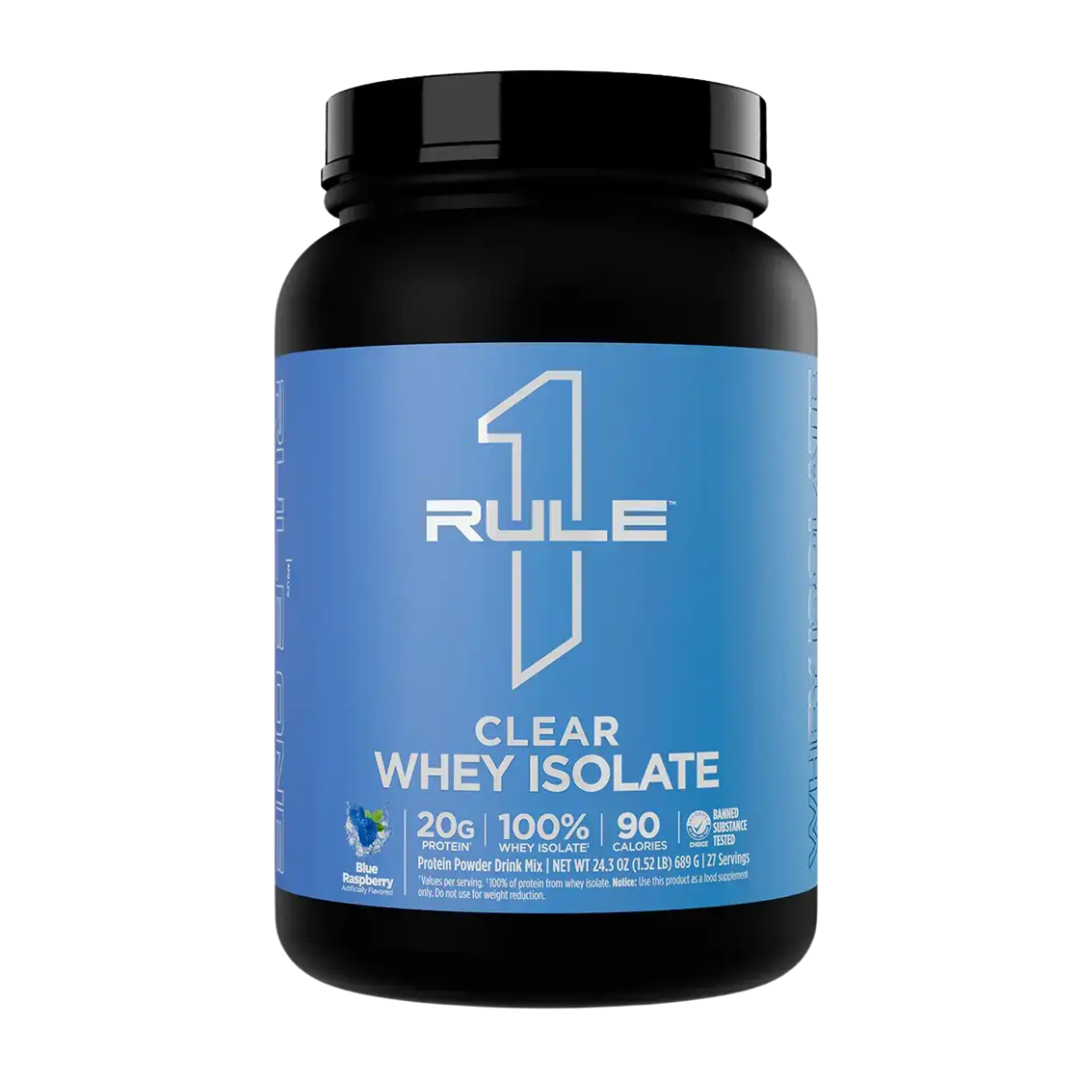 Rule One Clear Whey Isolate Blue Raspberry 1.52 lb 27 Servings