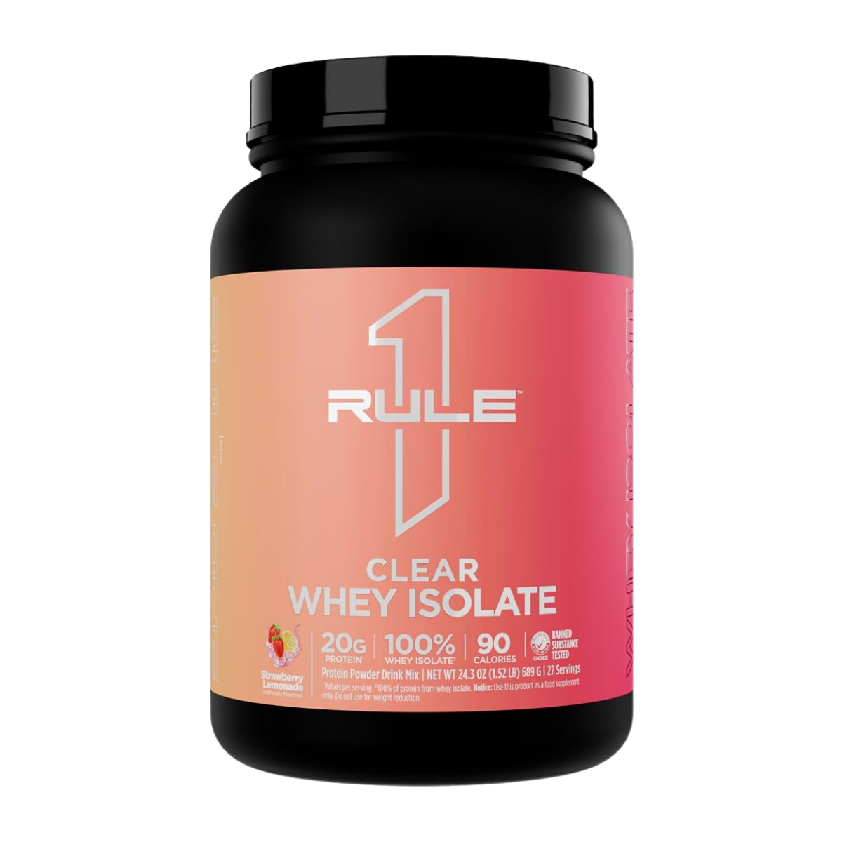 Rule One Clear Whey Isolate Strawberry Lemonade 1.52 lb 27 Servings