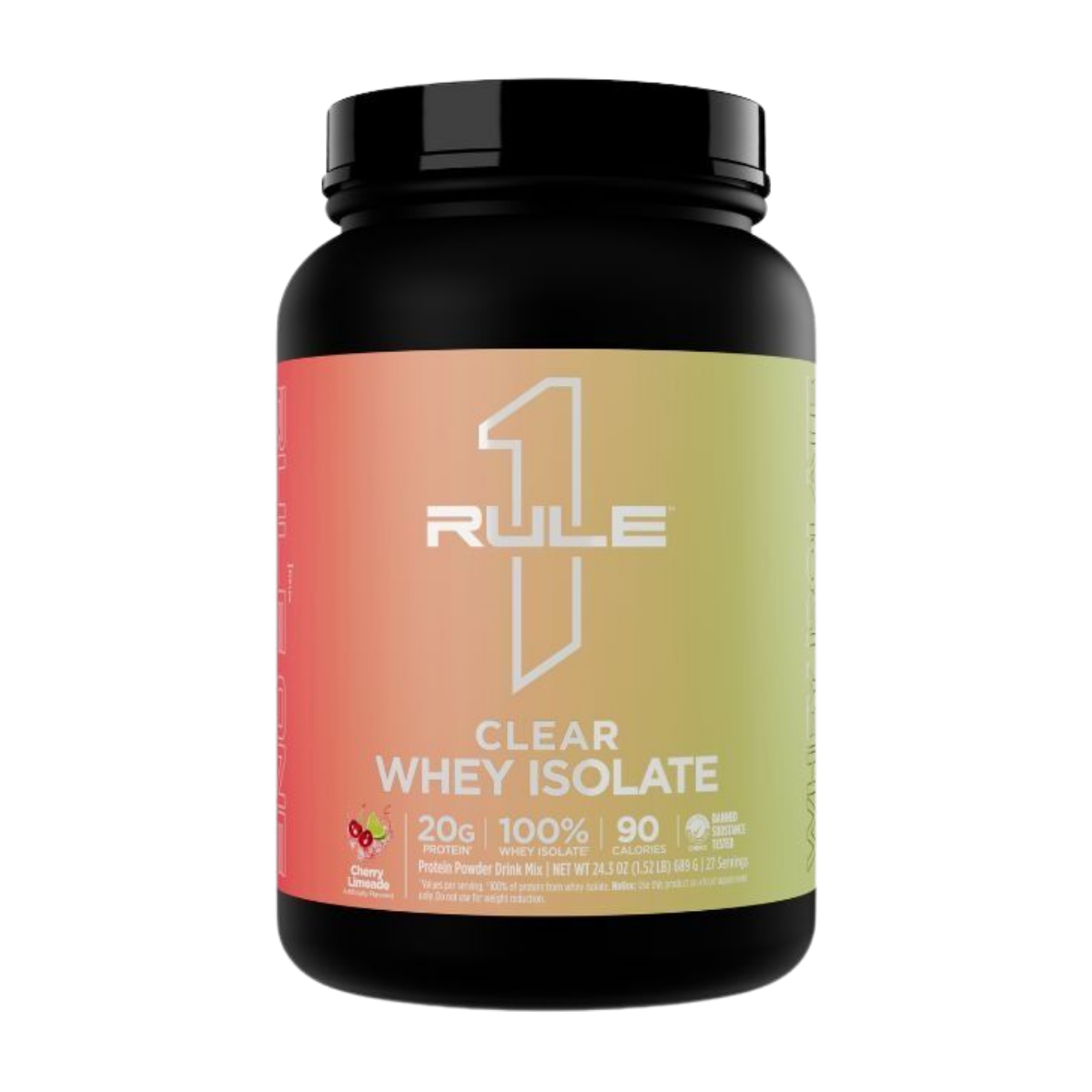 Rule One Clear Whey Isolate Cherry Limeade 1.52 lb 27 Servings