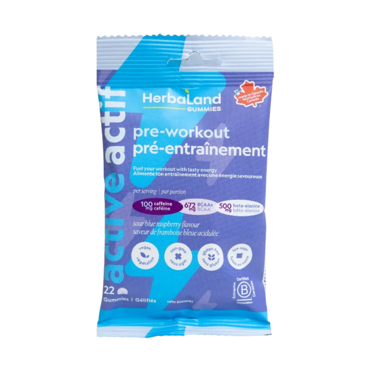 HerbaLand Pre Workout 22 Gummies Pack